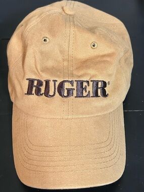 Ruger Embroidered Tan Adjustable Baseball Hat Cap Firearms Shooting Outdoor